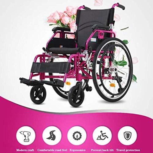 Neochy portátil e confortável cadeira de rodas Manual dobrável autopropulsionado com apoio de braço removível não pneumático