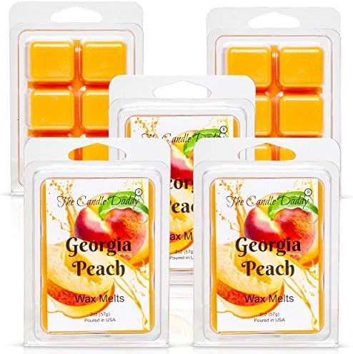 Georgia Peach- Sul pêssego perfumado fruto derretimento- cubos de cera de perfume máximo/derrets- 1 pacote -2 onças- 6 cubos, presente