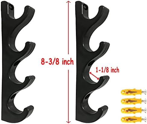 Rack de haste horizontal para pesca Rack de parede de parede Pólo de pesca para garagem e cabine e porão - segure 4 hastes de pesca