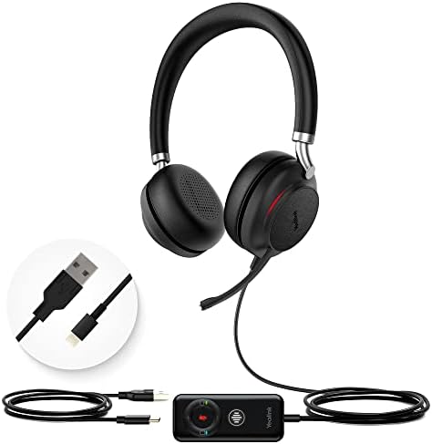 Yealink Bluetooth USB Wired fone de ouvido com estéreo de microfone para o fone de ouvido do computador para PC EXPONECIONE