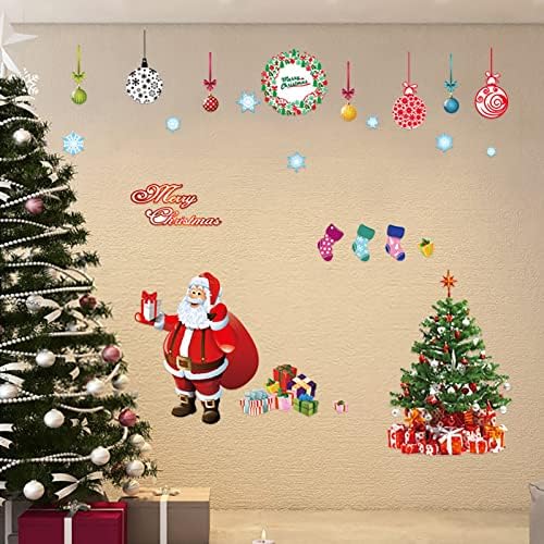 Adesivos de parede removíveis adesivos de natal janela de natal fundo de filme transparente adesivos de parede decorações de parede grandes