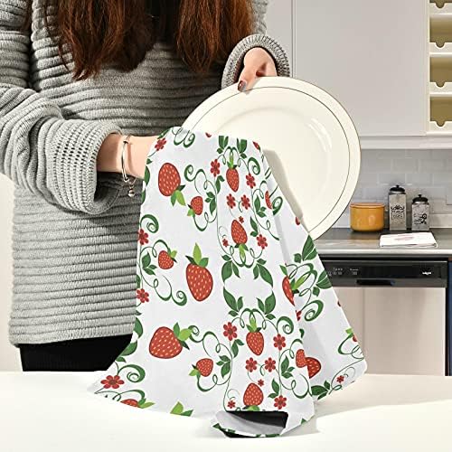 Toalhas de prato decorativas de morango Alaza, 1 peça, toalhas de mão macia e absorvente de cozinha para limpeza em casa toalhas de louça, 18 x 28 polegadas, multi09, tamanho único