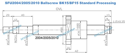 FBT SFU2010 RM2010 OVL 1000mm parafuso de esfera rolo - C7 + RM2010 Defletor de metal único porca de flange + usinagem final para BK15/BF15