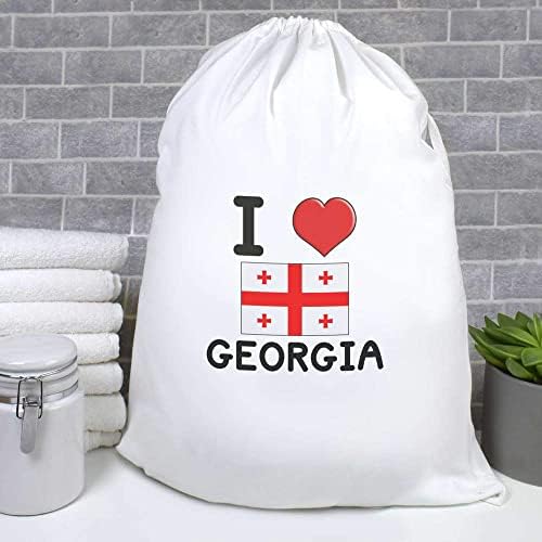 Azeeda 'I Love Georgia' Laundry/Saco de Lavagem/Armazenamento