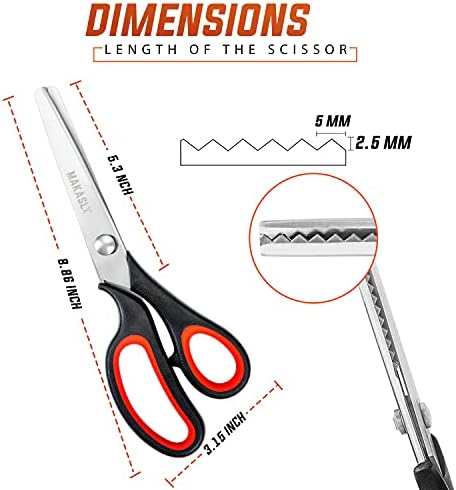 Tesouras makasla paning tesouras para tecido, tesoura de tesoura artesanal borda decorativa, tesoura em zig zag com aresta