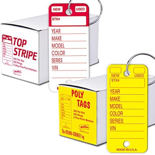 Taga-chave versa-tags poli-1 tags de chave de poli amarelo sólido e 1 versa-tags codificados por cores listras vermelhas tags automotivas