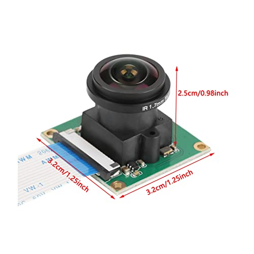 Módulo da câmera, 5MP OV5647 Módulo de câmera de alta definição 175 ° Mini de câmera de largura Módulo de vídeo com cabo de fita flexível para B 3/2, outros, webcams