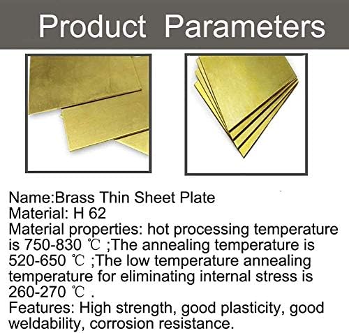 Placa de latão Haoktsb H62 Placa de latão Tamanho personalizado Modelo CNC Modelo de molde Diy Ponta de espessura de 1,5 mm 1pcs folha de cobre pura folha de cobre