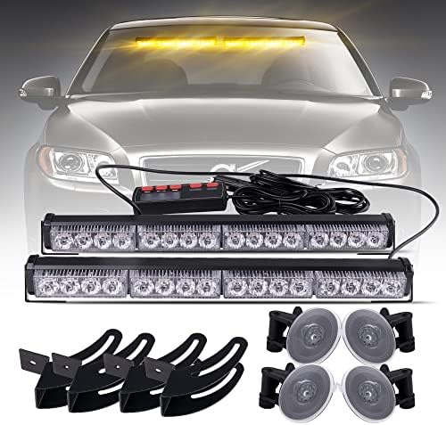 Conselheiro de trânsito de emergência LED Strobe Amber Light Bar Windshield Visor Deck Segurança Aviso de risco Cuidado