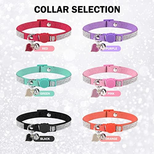 Dillybud Rhinestone Cat Collar Breakaway com Bell, Diamond Cat Collar com Segurança Fuckle Redunda rápida para menino menino Puppy