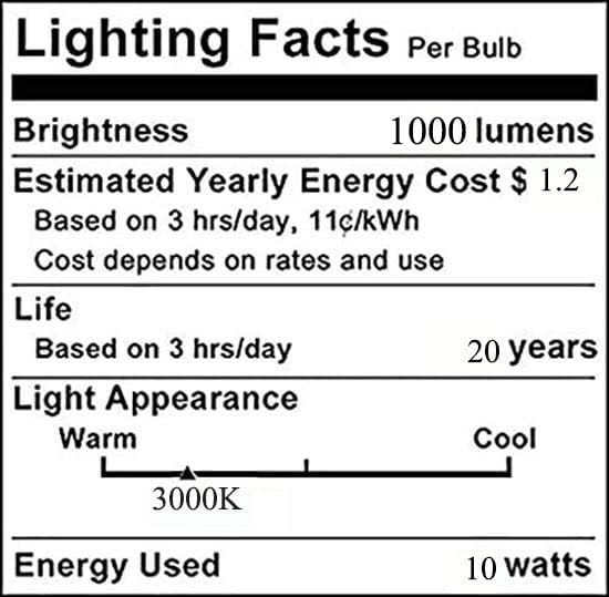 Lâmpada LED de Edearkar 10W BA15D, WAX WHOL WHIT 3000K, AC110V, BA15D CONTATO DUPLO BAYONET BASE, Dimmable, BA15D