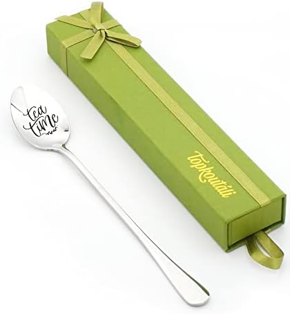 Funny Tea Time Spoon - Colher de aço inoxidável gravado com citações humorísticas - Ótimo presente para amantes de chá, lutas e amigos