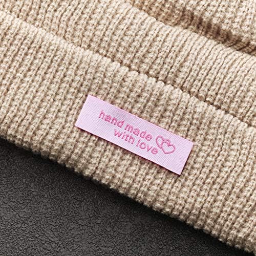 120 peças Etiquetas de costura personalizadas costuram em etiquetas de roupas feitas à mão tags de etiqueta de padrões de coração