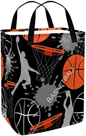Jogadores de esporte de basquete imprimem cesto de lavanderia dobrável, cestas de lavanderia à prova d'água de 60L de lavagem de