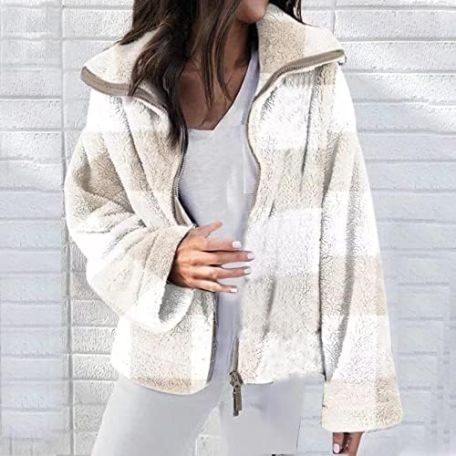 Moldura de lã de lã de lã de lã de fã da feminina Sherpa Fashion Retro Pullover retro inverno