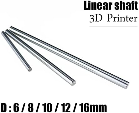 Sutk 2pcs 6mm 8mm 10mm 12mm 16mm 300mm 400mm 500mm Eixo linear 3D Peças da impressora 8mm 400 mm de cilindro cromado eixo de