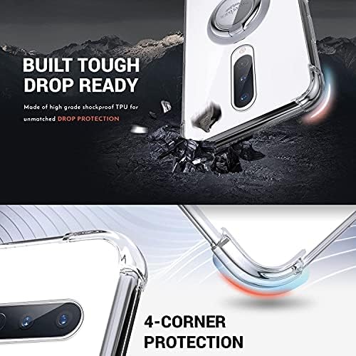 Caso Silverback OnePlus 8 Limpo com Kickstand anel, Caixa de telefone de choque de choque de TPU macio protetora para