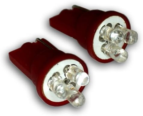 Tuningpros ledhmsl-t10-r3 lâmpadas de lâmpada de líder de parada alta alta do monte T10 cunha, 3 LED Red 2-PC Conjunto