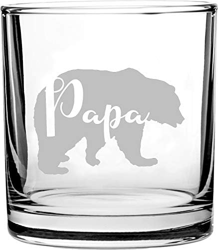 Hat Shark Parent Urso Espaço Negativo Texto da Silhueta - 3D Laser Gravado Glass de uísque escocês 10.5 oz