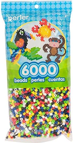 Minchas Perler Fuse contas para artesanato, 6000pcs, brilho no verde escuro