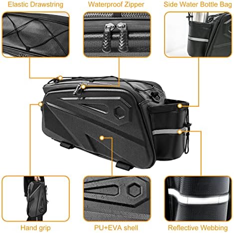 Bolsa de rack de bicicleta monossite - Bolsa traseira refletora de porta -malas, Saco de banco traseiro de portador de bicicleta à prova