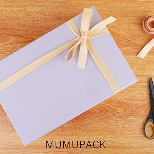 MUMUPACK CAIXA DE PRESECIMENTO DE PAPEL LUZ PURPO PURPO 12X8X4.5 POLEGADAS CAIXA DE GROOMMAN HALLOWEEN de casamento, Natal, Dia de Ação de Graças 1 pacote contém cartão, fita