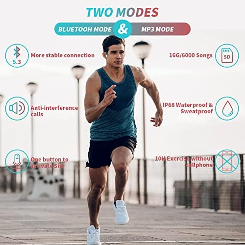 Reeray Bone Conduction Headphones Wireless, R6 Open-Ear Sports Bluetooth5.3 fone de ouvido com micro