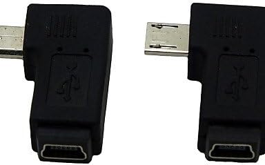 1 Conjunto direito/esquerdo Angulado de 90 graus Micro USB macho para mini USB Feminino Adaptador Conventador de cabo