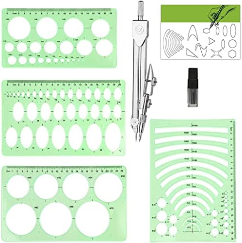 Modelos de Ygqzm Medindo o régua de geometria STAPELS STÊNDIOS DE DESENHO DE DESENHO COM COMPASSA PARA DESENHOS DE ESCOLAS DE