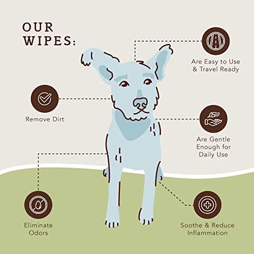 Empresas de cães naturais Helping Wipes com aloe vera, limpeza, acalma e desodoriza, livre de fragrâncias, hipoalergênicas,