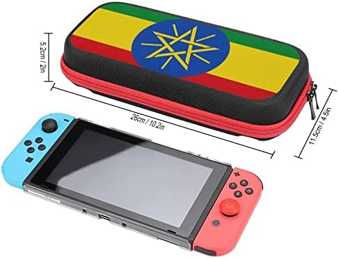 Bandeira da Etiópia Caso de transporte para sacola impressa compatível com a caixa de armazenamento Nintendo Switch