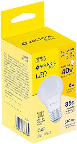 Volteck BASIC LED-40CB LED BULLA A19 6W LUZ QUENTE