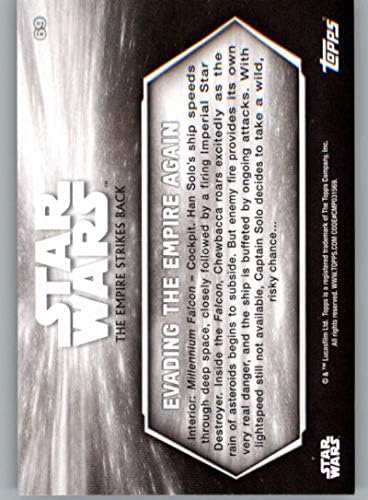 2019 Topps Star Wars Empire Strikes Back Back and White #69 Evitando o Império novamente Princesa Leia/Han Solo