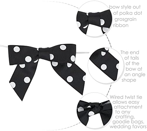 Aimudi Black and White Polka Dot Arcos de 3,5 PRÊMIO PRÊMIO BLAT GROSGINA RIBBON RIBOL