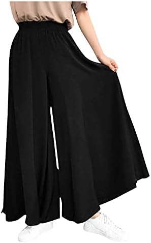 Calça de linho niantie para mulheres palazzo plus size calça solta