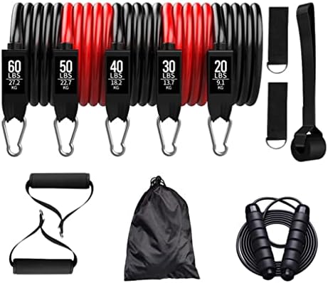 Lhllhl 11 PCs/set Bands de resistência de látex Men Fitness Training Belt Yoga Pull Rope Gym Equipment Tubo Elastic com pular corda