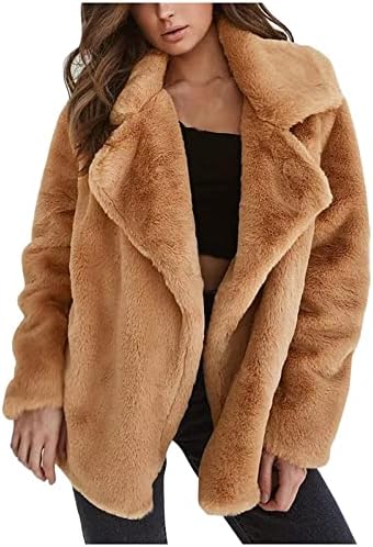 Jaqueta sherpa de grandes dimensões para mulheres, feminino lapuleiro de lapela de lapela aberta Cardigan Casas Trendy Teddy Casat