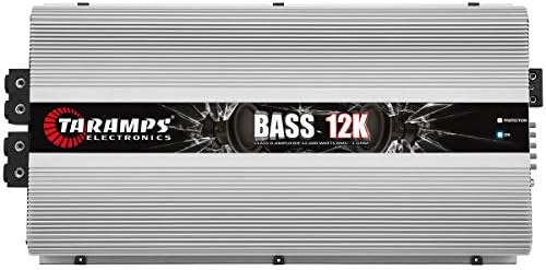 Bass 12k Bass12k de Taramp 12000 Watts-RMS amplificador de carro Monobloco de alcance completo 1-OHM estável, prata