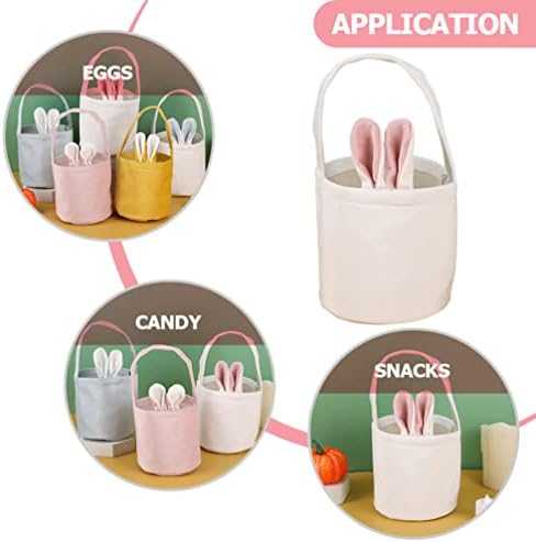 Toyvian 2pcs Páscoa Bolsa de coelho Ears de coelho Design Projeto de páscoa Candy Bucket Coelhinho Cestas de pano sacolas para crianças, sacolas reutilizáveis ​​de festa de páscoa