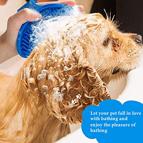 Melhoria de camarão de shampoo de cães para cães - 2 PCs Songencing Massage Rubber Rubber para cães e gatos de cabelos longos e curtos - azul e preto
