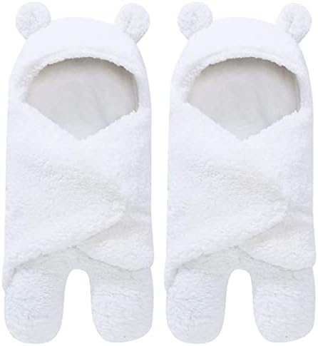 2 pacote de teddy sherpa bebê swaddle cobertor ultra macio macio essencial para bebês de 0 a 6 meses recebendo registro de recém-nascidos e garotos/garotas unissex