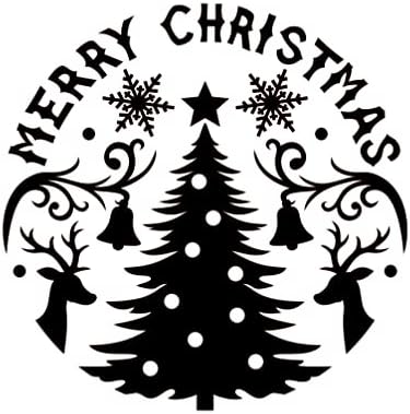 Feliz Christmas Tree Reutilable Stencil A5 A4 A3 & Bigger Art Craft Craft Peda Chic Gift Holly Rendeer Celebração de inverno / Snow44