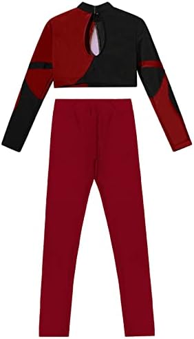 Loyan Kids Girls Active Workout Set Tracksuit 2pcs Dançola de dança Ginástica Tops de collant com leggings atléticos