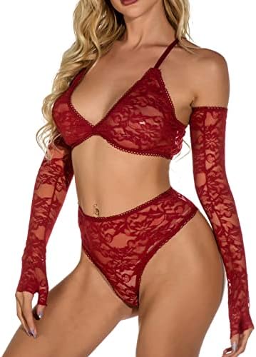 Lingerie para mulheres Spaghetti Strap Deep V pescoço sem aço de aço Roupa íntima e calcinha Bralette Bowknot Sexy Teddy Babysuit