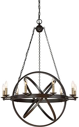 Quoizel EON5009WT EONS CANDELIER DE VELA, 9 LIGHT, 540 WATTS, Bronze ocidental