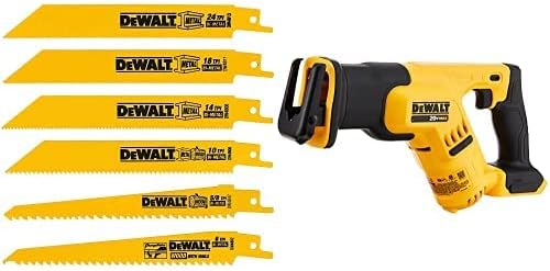 DeWalt DCS387B SAW RECILILIÇÃO COMPAÇÃO COMPATIVO MAX MAX com DeWalt DW4898 Bi-metal reciprocatador lâmina de serra com estojo,