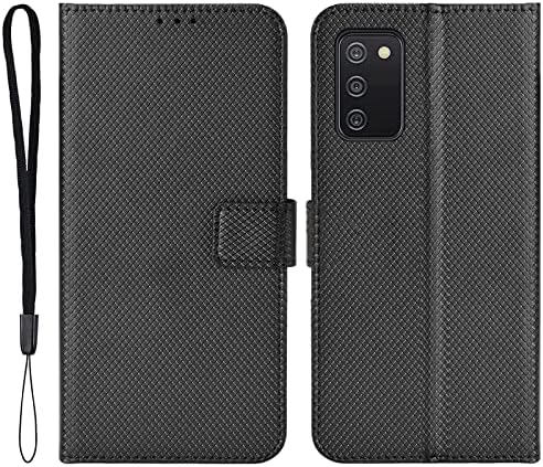 Engun para a capa da carteira Samsung Galaxy A02S ， Pu Faux Leather Folio Flip com titular de cartão de crédito RFID Caixa Magnetic