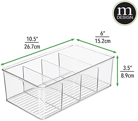 MDESIGN PLÁSTICO Dividido Bin Storage Recipadores - Perfeito para geladeira, gabinete, despensa e organização de origem