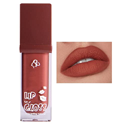 Npkgvia Velvet Lip Glaze non stick copo durar o esmalte lábio maquiagem não desbota o batom de pigmento alto 2ml de brilho transparente