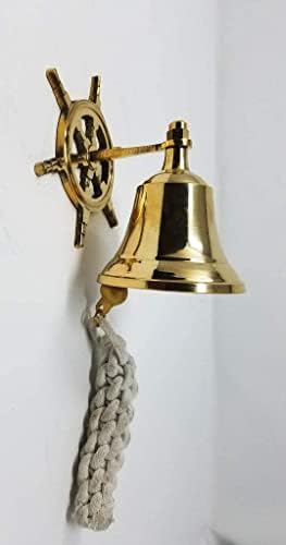 Soll Brass Ship Bell Wall Montable pendurado sino de roda a praça penteada Plaza